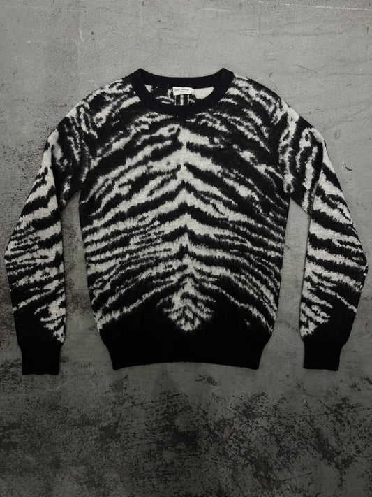 Saint Laurent FW14 by Hedi Slimane Zebra Print Sweater