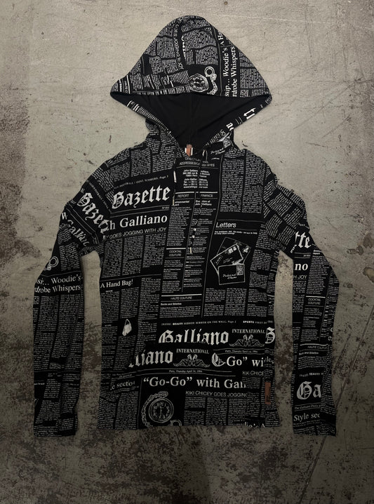 John Galliano Newspaper Hoodie